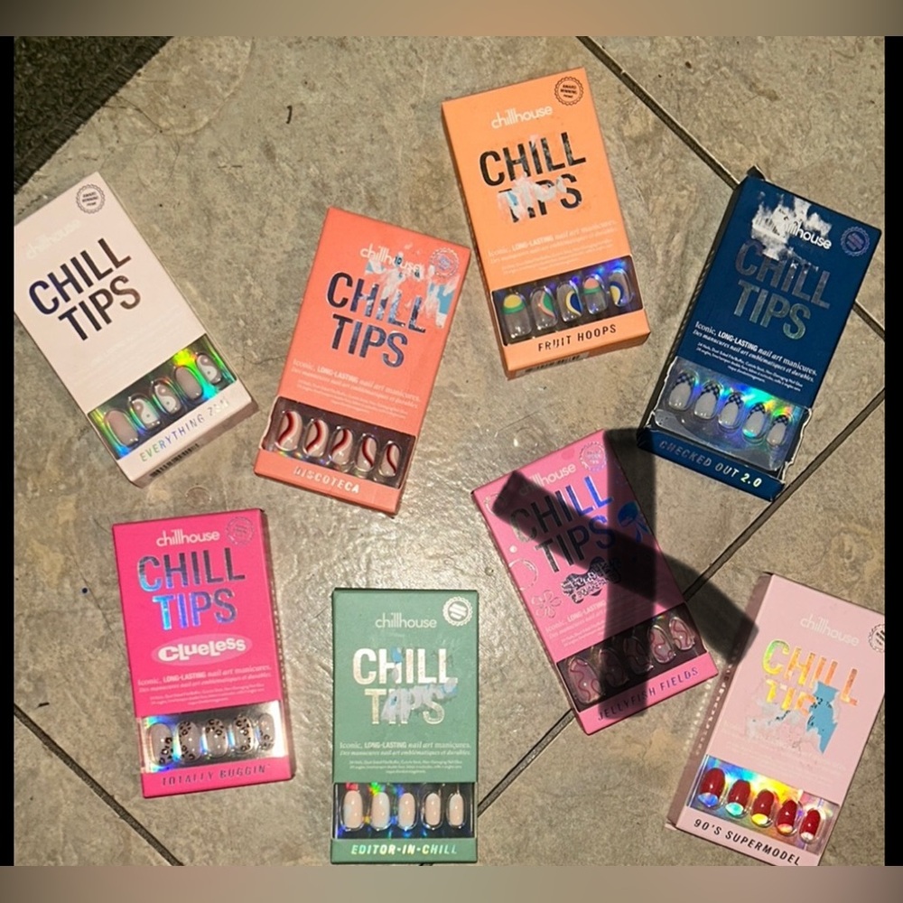 NWT (X7) Chillhouse CHILL TIPS Iconic, Long-Lasting Nail Art Manicure Kits